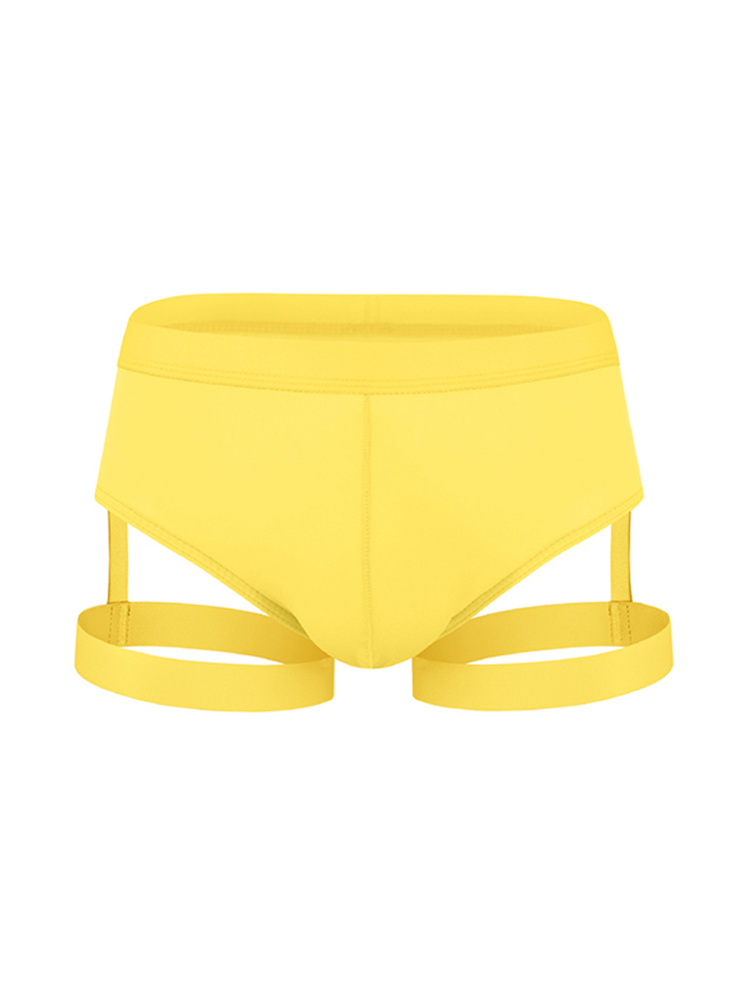 Men’s Sexy Solid Color Suspender Briefs