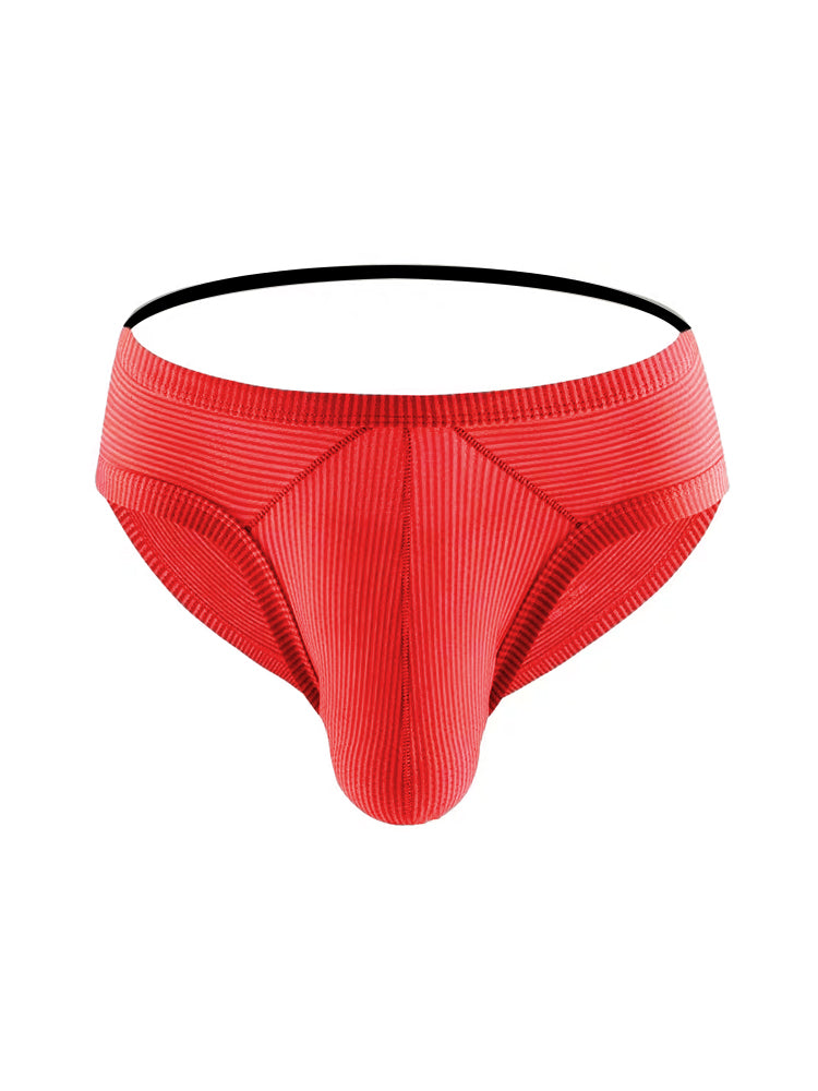 2 Pack Men's Low Rise Back Hollow 3D U-convex Large Pouch T-Back Briefs