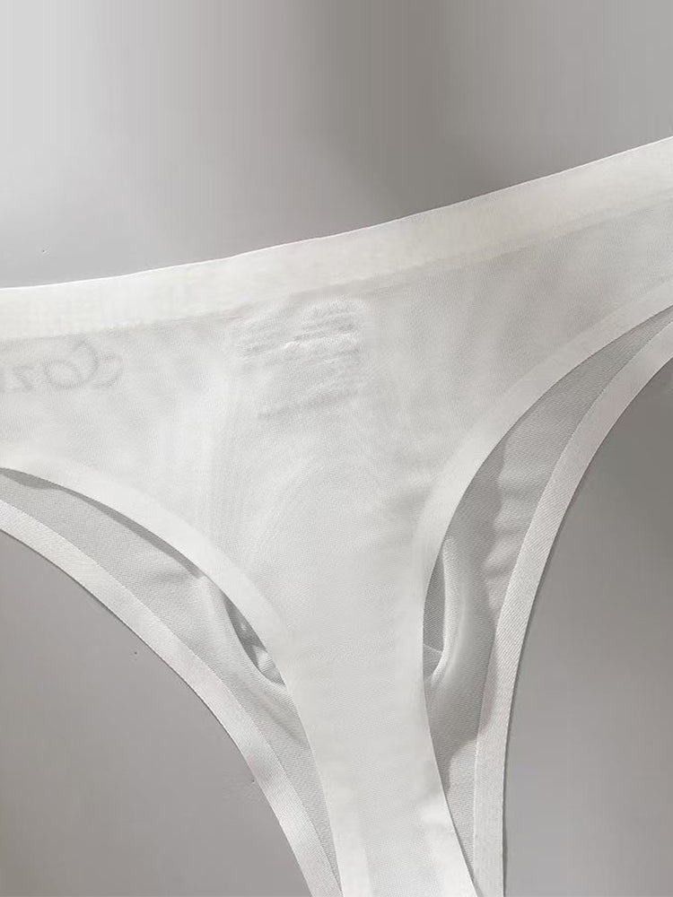 4-pack Men's Sexy Solid Color Letter Seamless Thong