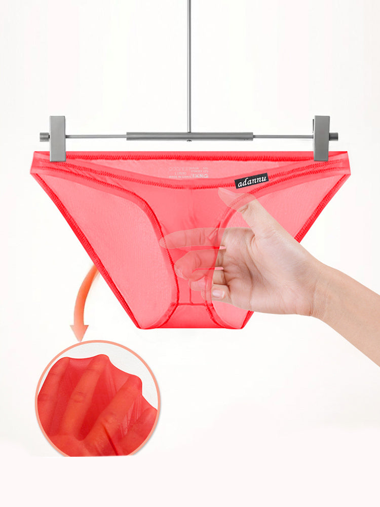 Men's Sheer Low-Rise Bikini with Contoured Pouch