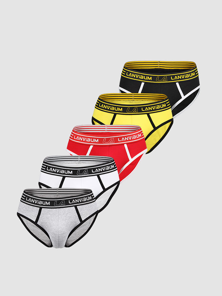 Men’s Spliced Color Pouch Briefs