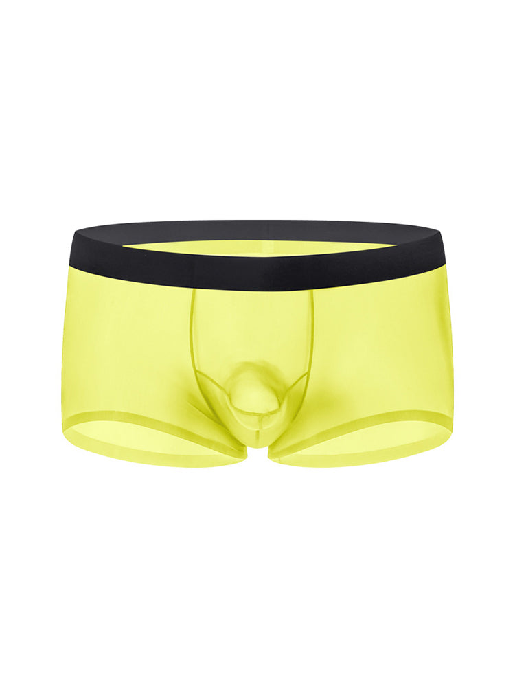 2 Pack Men's Ice Silk Separated Pouch Breathable Stretch Fit Trunks