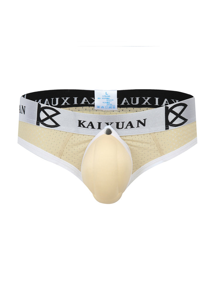 2 Pack Men's Breathable Mesh Removable U-Shaped Pocket Thongs