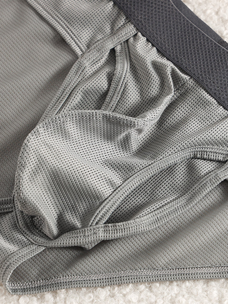 3 Pack Men's Ultra-Soft Breathable Mesh Ice Silk Briefs