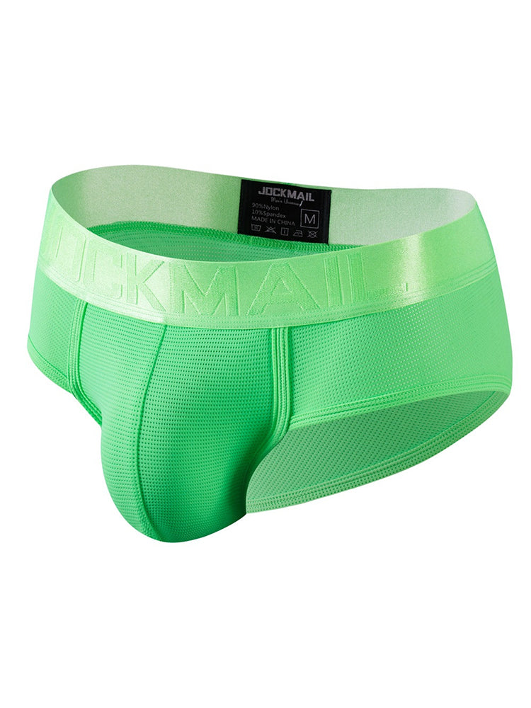 Men's Solid Color Mesh Breathable Sports Fitness Briefs