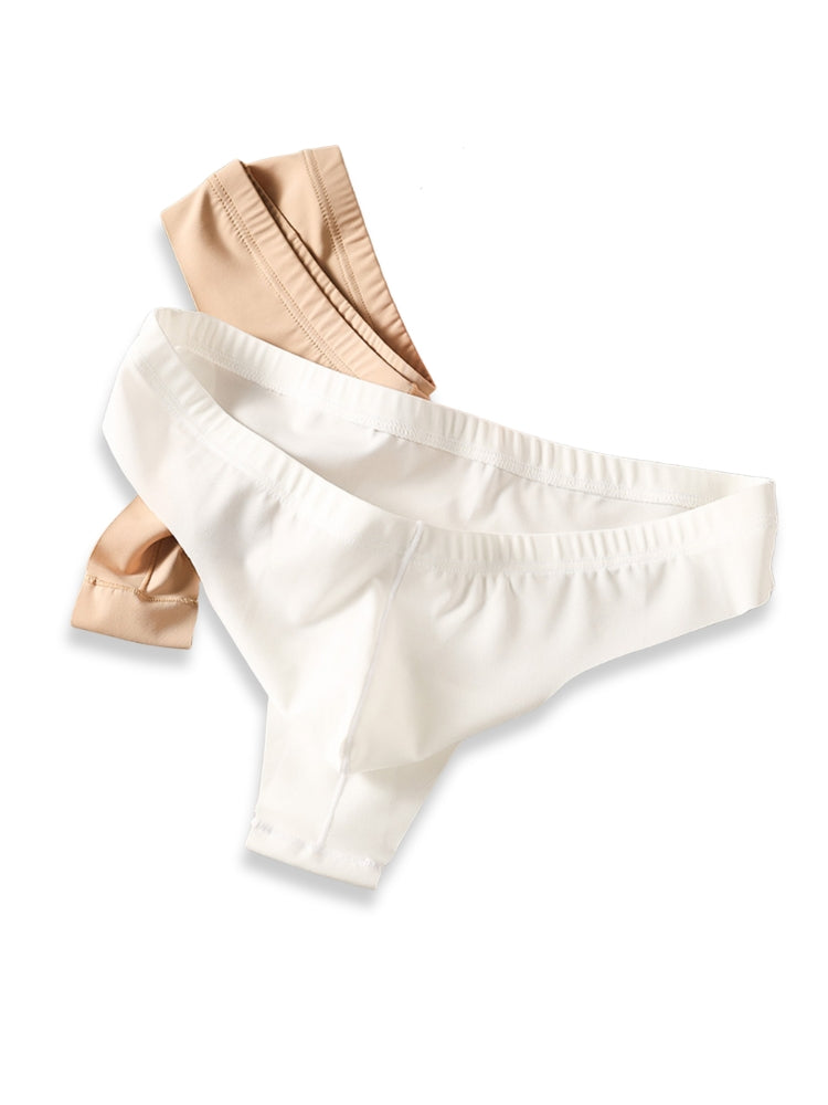 4-Pack Men's Seamless Solid Color Stretch Fit Ice Silk Thong