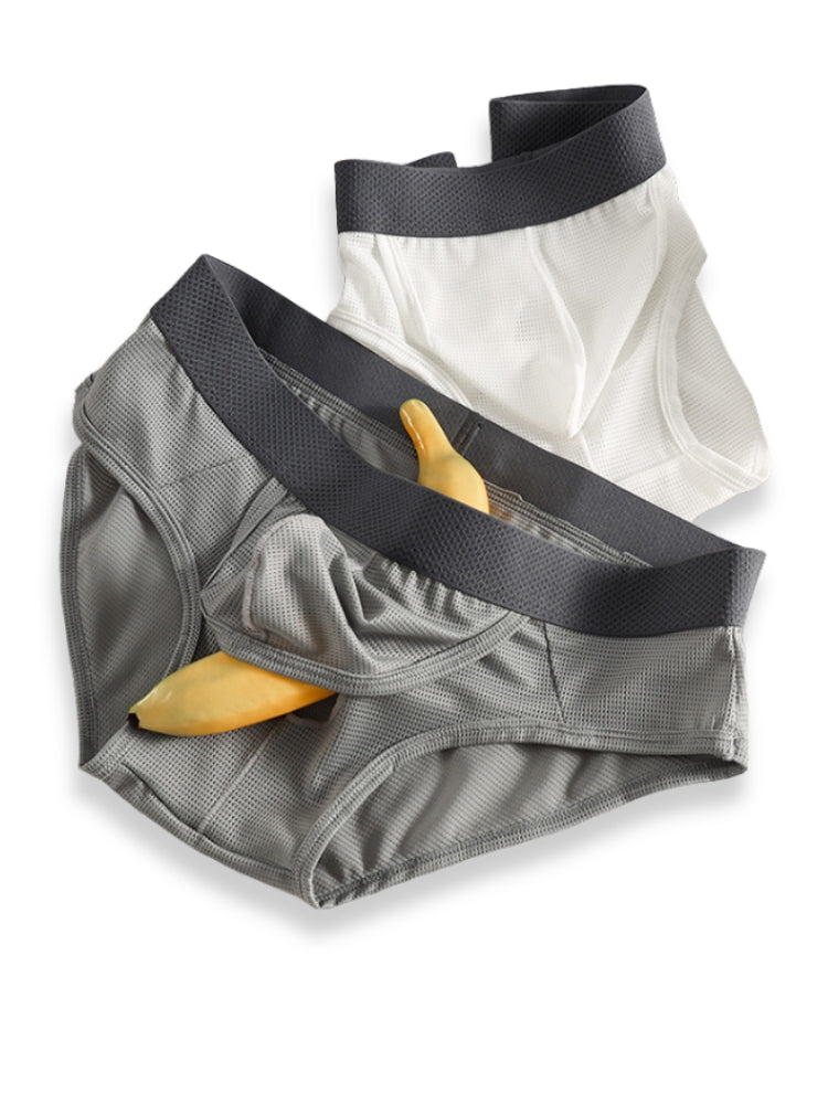 3 Pack Men's Low-Rise Mesh Briefs with Breathable Support & Convenience Fly