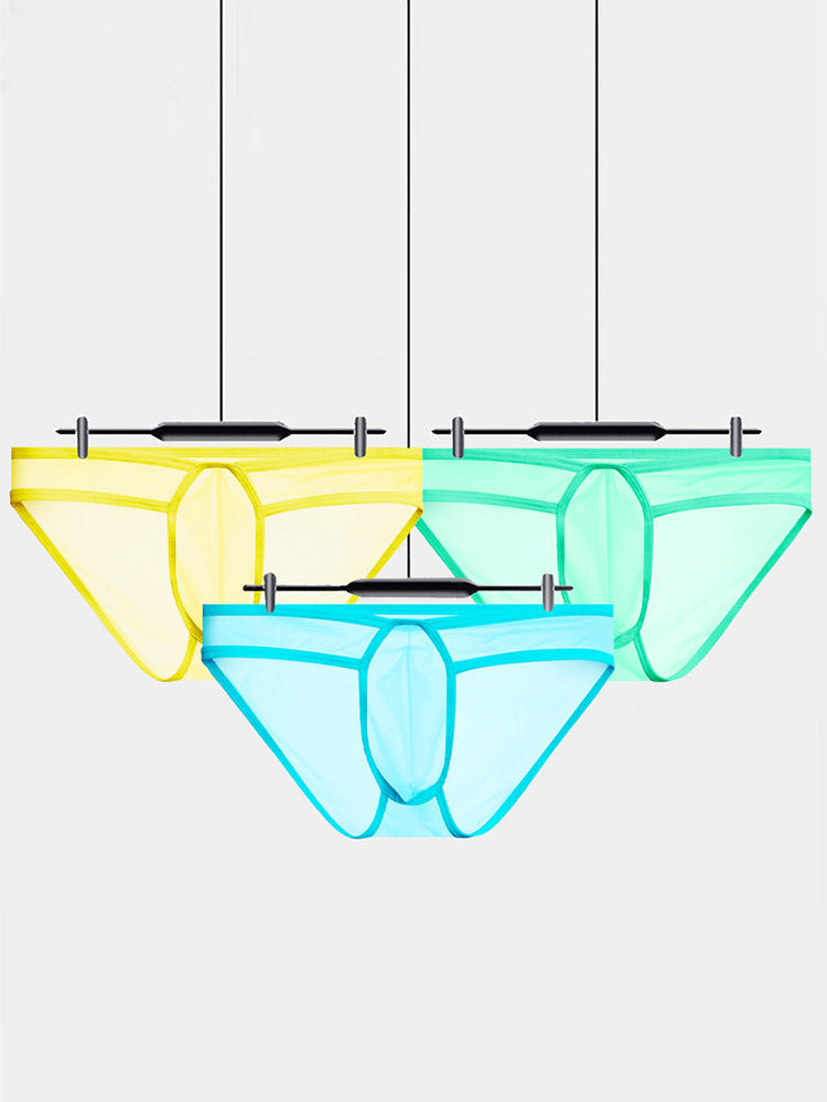 2 Pack Men's Ice Silk Breathable Sexy Low-Rise Anti-Odor Briefs