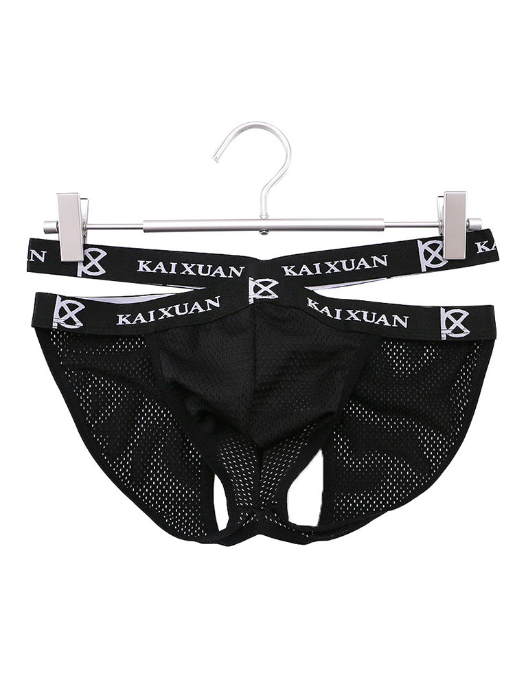 2 Pack Men's Ice Silk Mesh Capsule Pouch Sexy Jockstrap