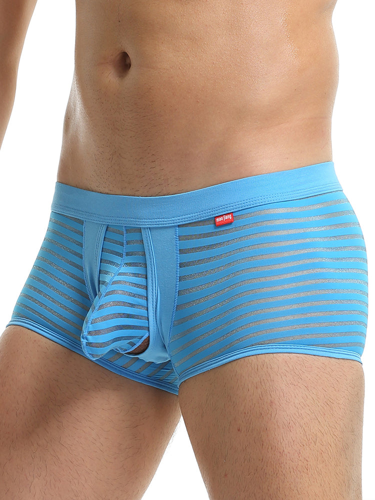 Men’s Sexy Striped Hollow Jockstrap With Separate Pouch