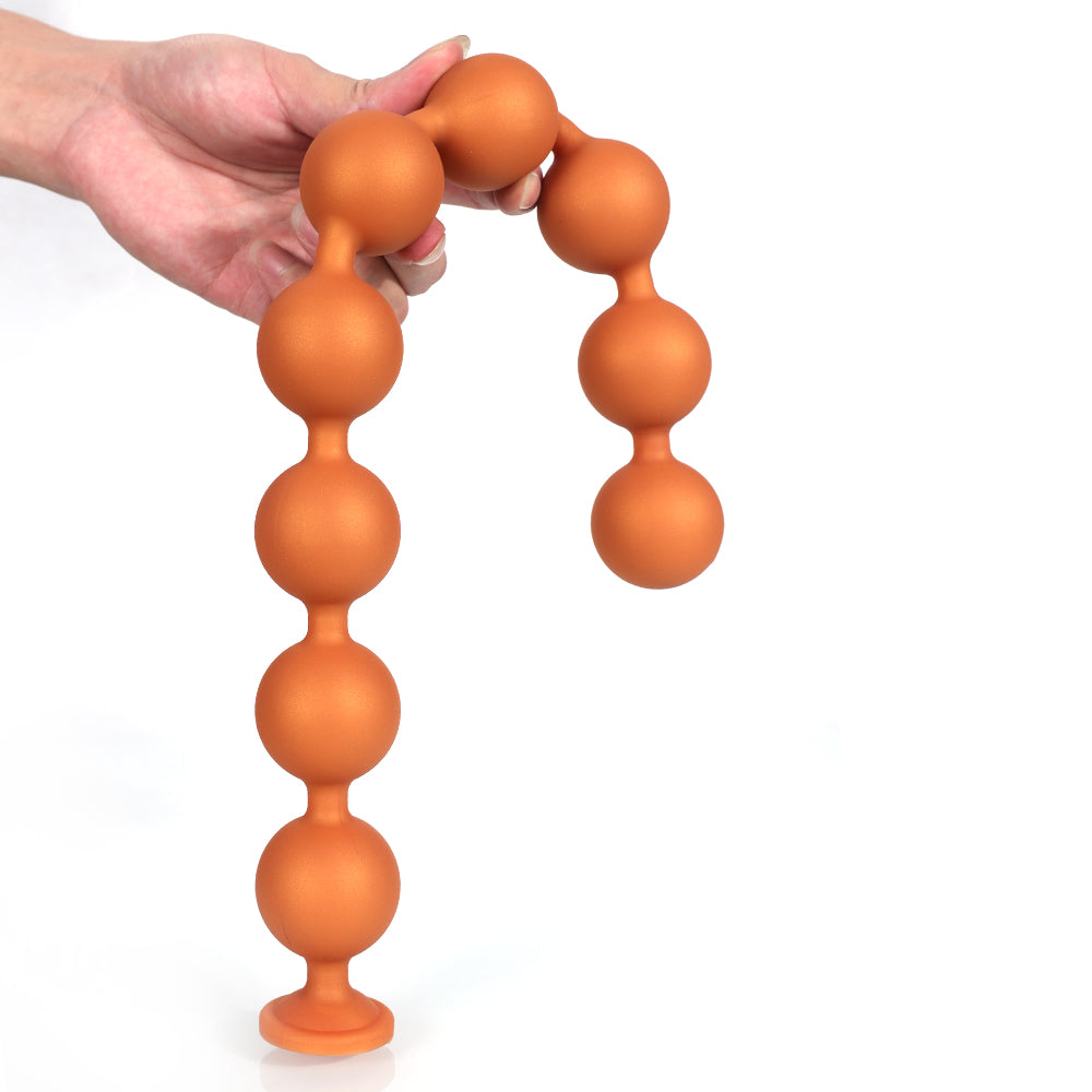Lina - 9 Anal Beads - Huge Silicone Anal Balls