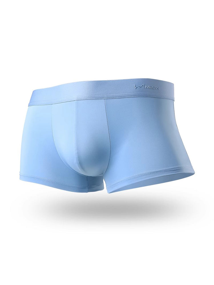 3 Pack Men's Ultra-thin Ice Silk Seamless Solid Trunks