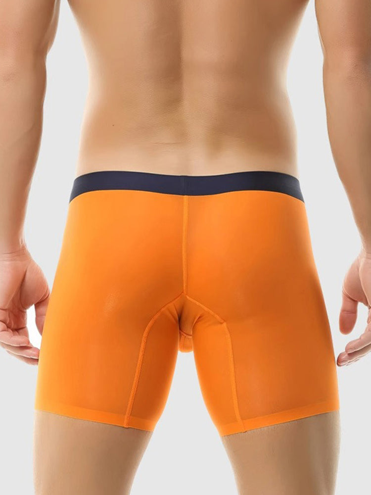 3 Pack Men's Ice Silk Athletic Long Boxer Briefs