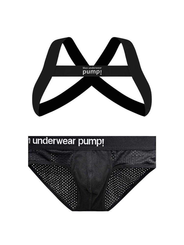 Men's Sporty Cut Anti-Chafing Stretch Fit Shoulder Strap & Underwear