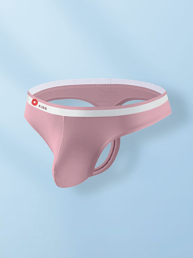 3 Pack Men's Ice Silk Sexy U-Shaped Pouch Kiss Thong