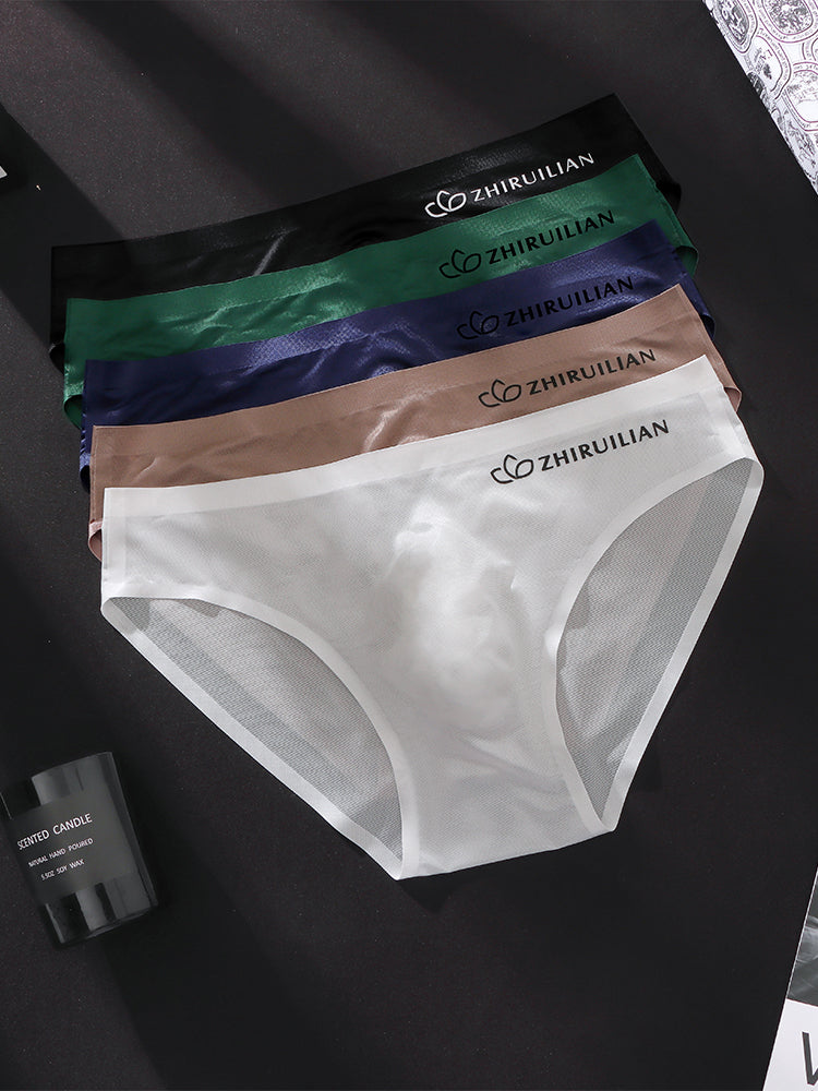 3 Pack Men's Ultra-Thin Seamless Ice Silk Cool-Touch Briefs