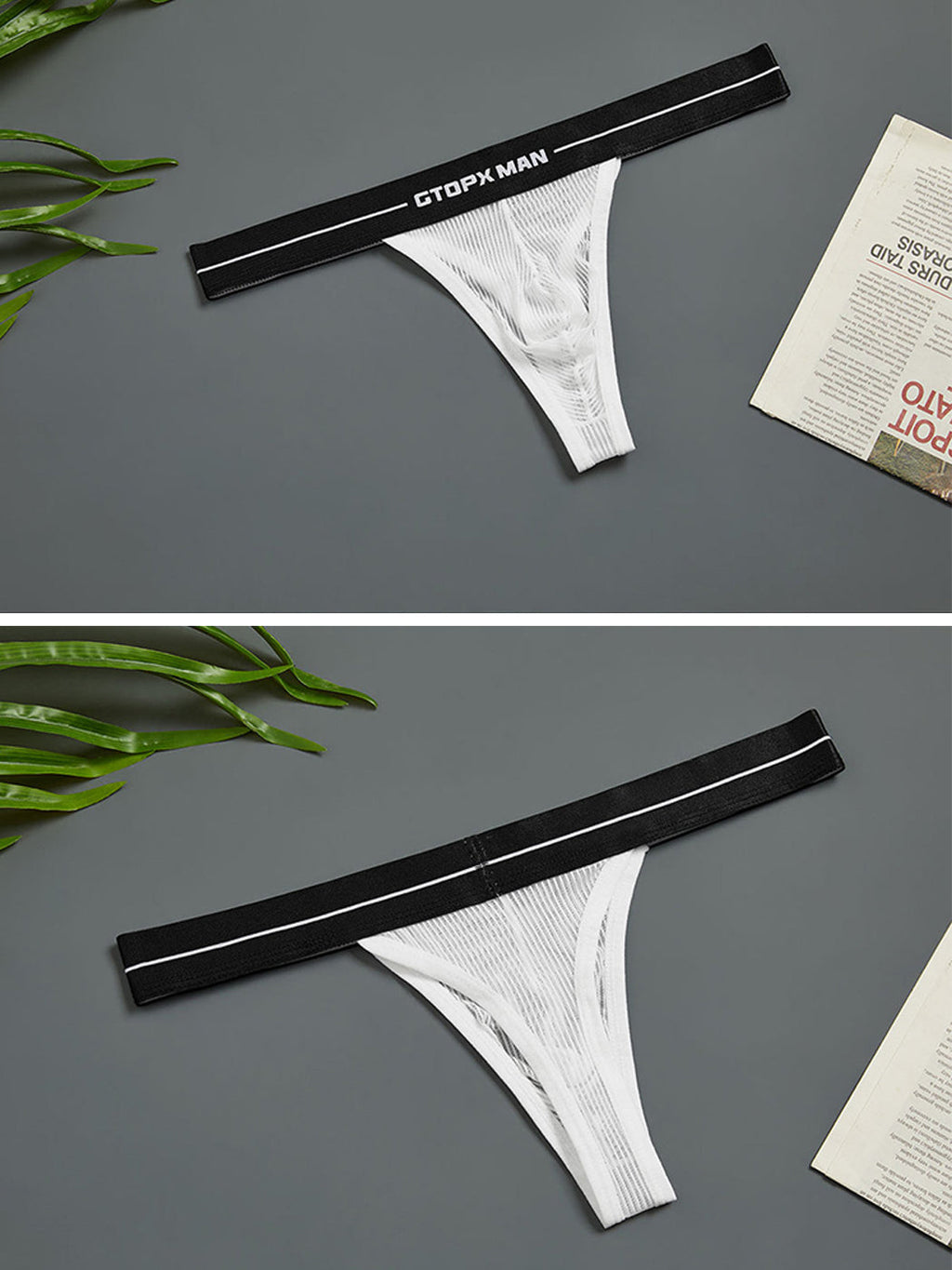 2 Pack Men’s Sexy T-Back Mesh Thong