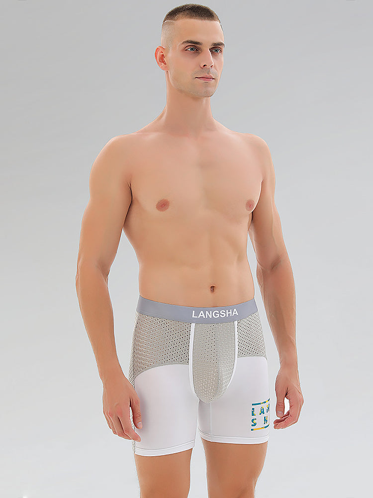 Men's Anti-Chafing Sports Boxer Briefs with Spacious Pouch