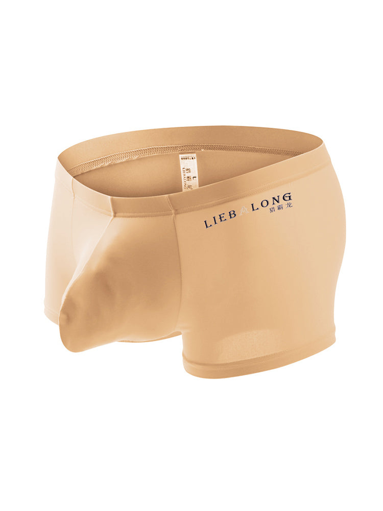 3 Pack Men's Breathable Ice Silk Double-Layered Big Pouch Sexy Boxer Briefs