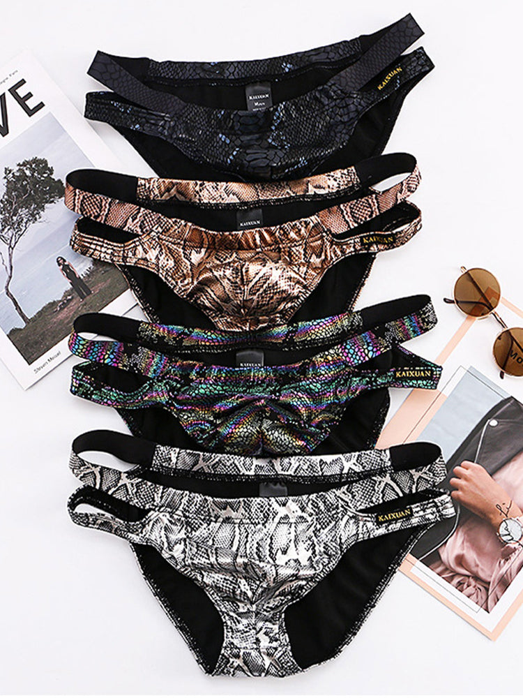 2-pack Men's Snake Print Hollow Briefs
