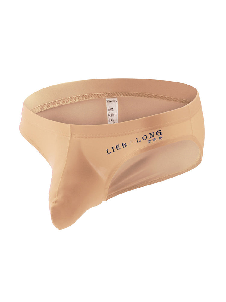 3 Packs of Men's Ice Silk Seamless Convex Pouch Briefs