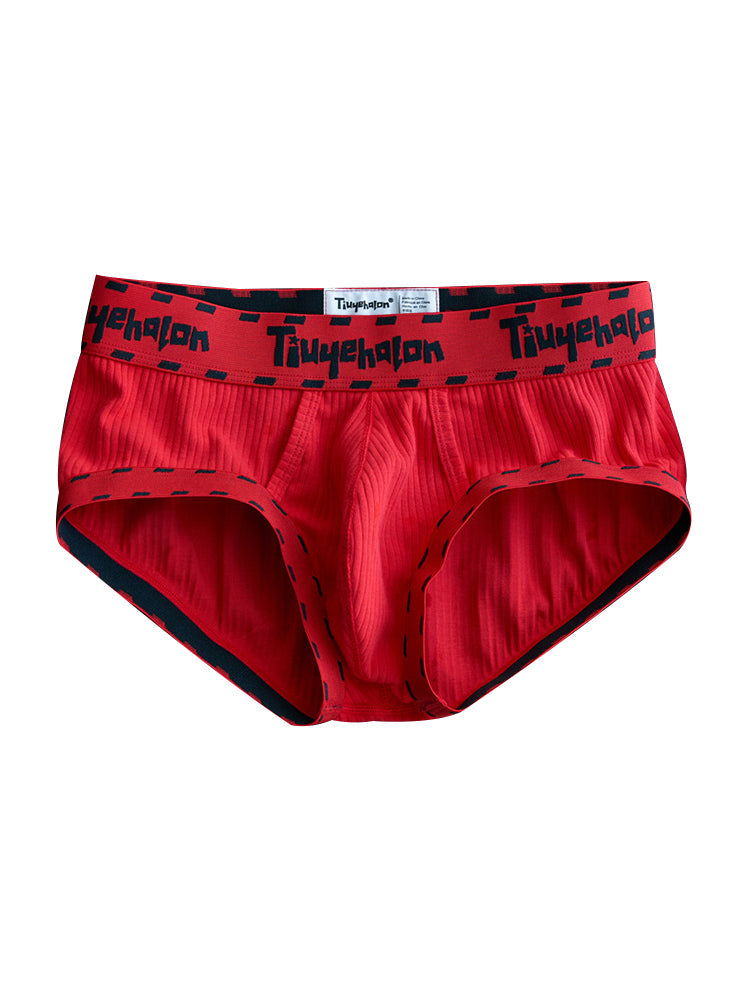 Men's Threaded Fabric Pouch Trunks With Fly