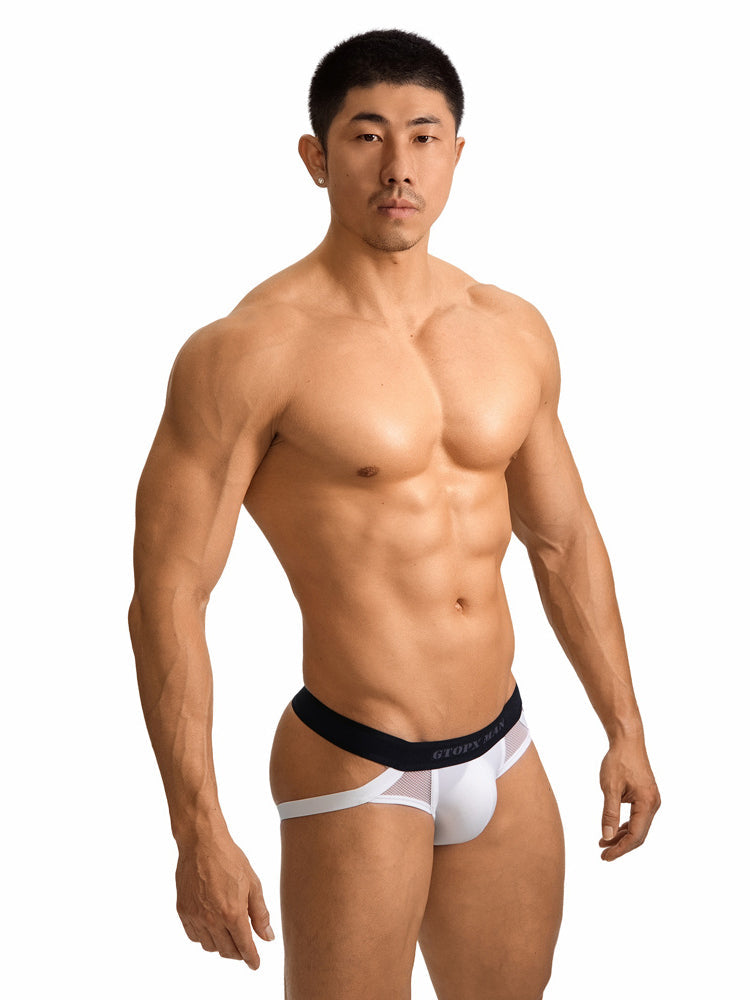 2 Pack Men's Low-Rise Ice Silk Breathable Mesh Jockstrap