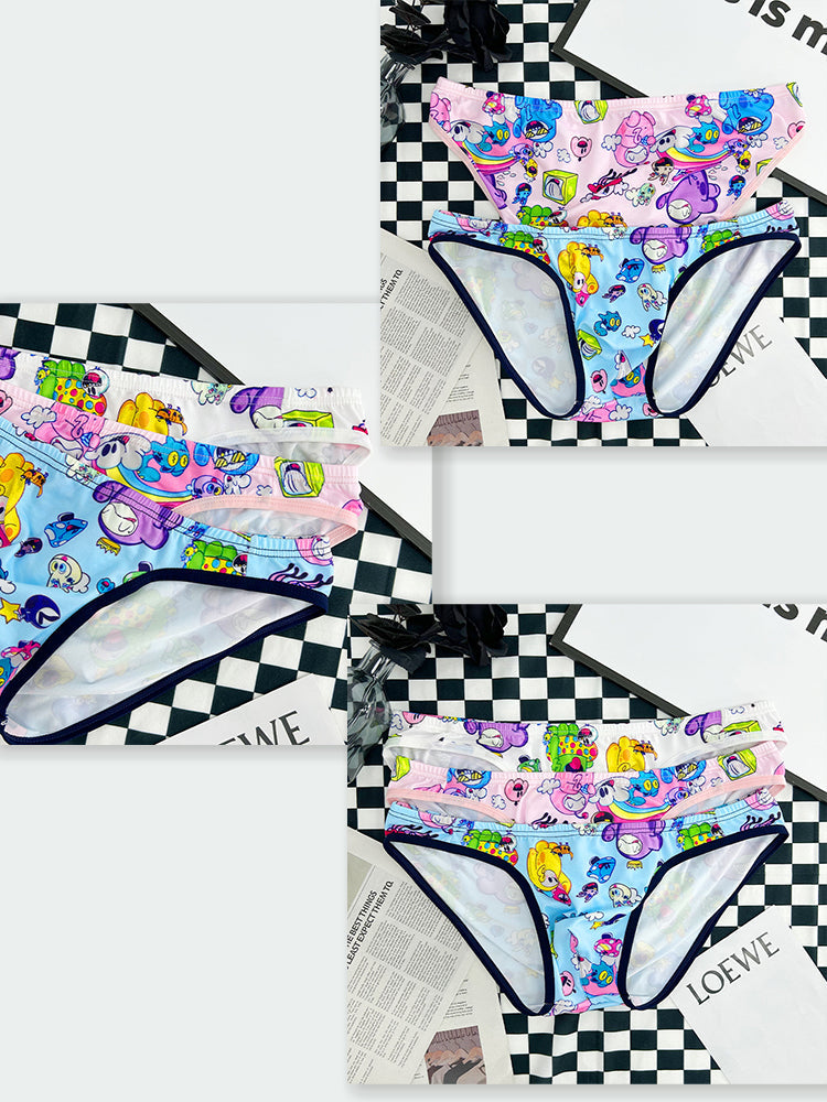 2-pack Men's Breathable Sports Cartoon Print Bikini