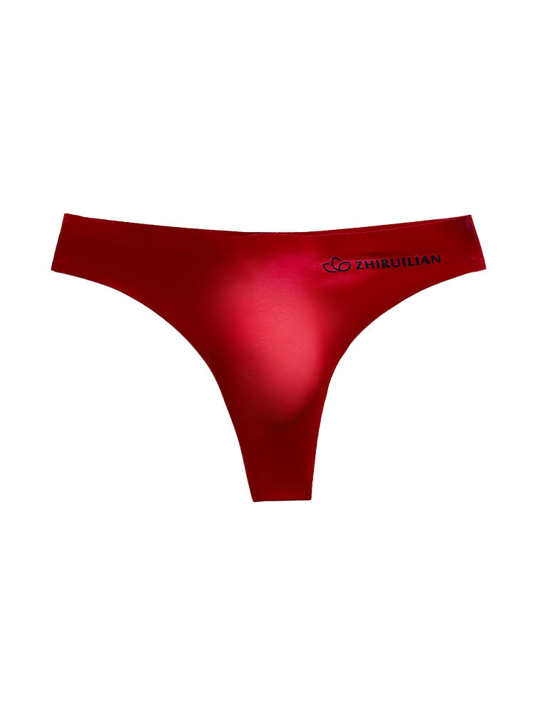 4-pack Men's Sexy Solid Color Letter Seamless Thong