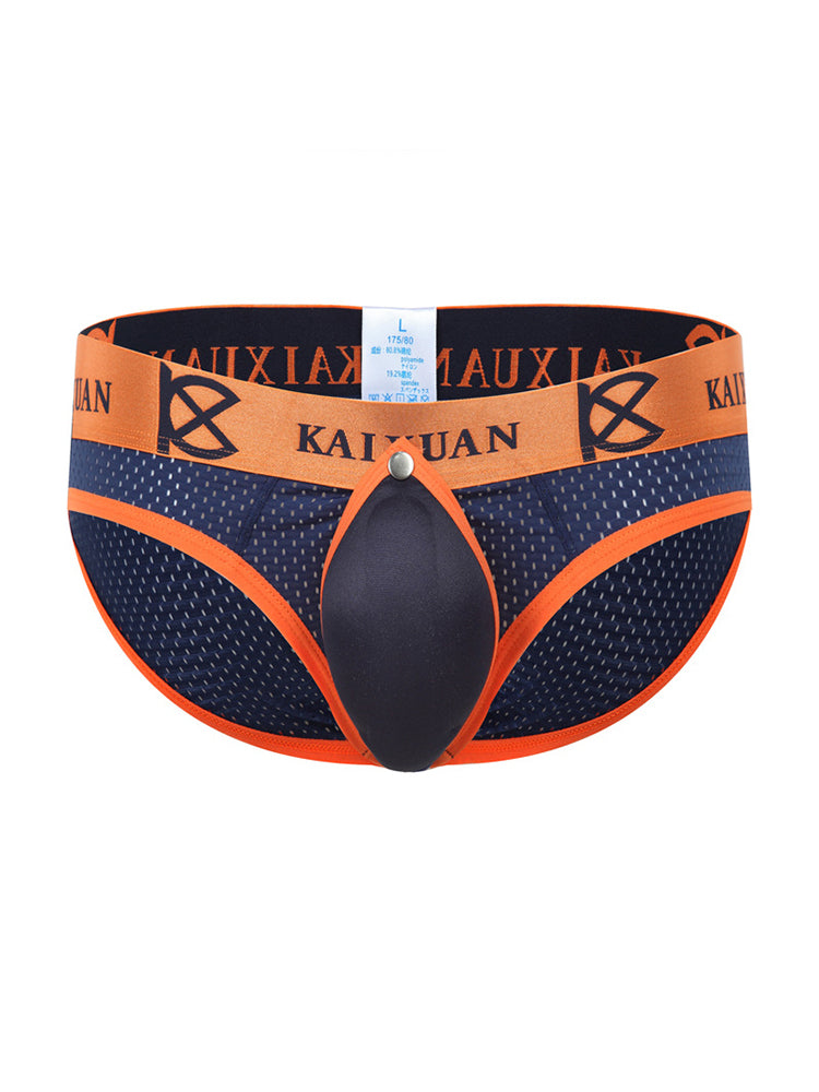 2 Pack Men's Sexy Mesh Front Opening Sponge Coaster Briefs