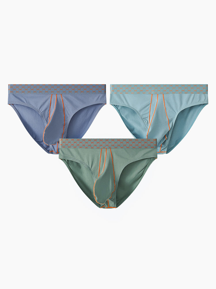 3 Pack Men's Sexy Large Pouch Breathable Comfortable Cotton Briefs