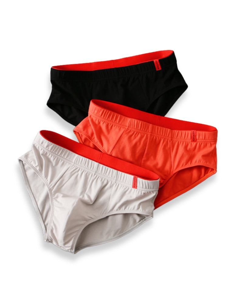4 Pack Men's Solid Color Cotton Low-Rise Seamless Comfort Briefs