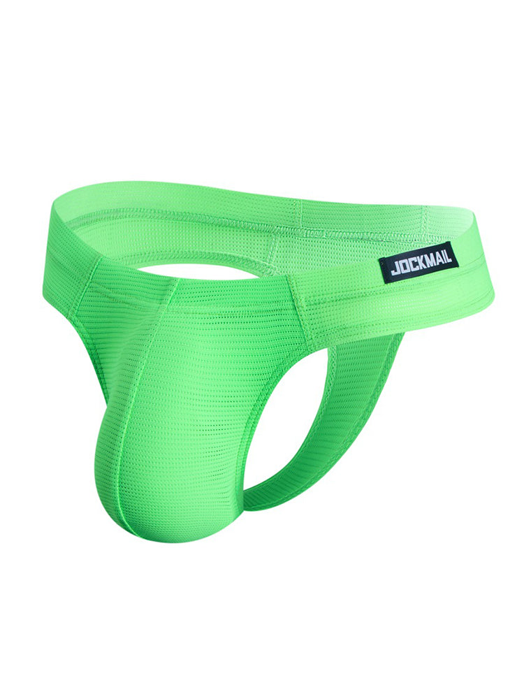 Men's Simple Breathable Mesh Pouch Thong & Strings