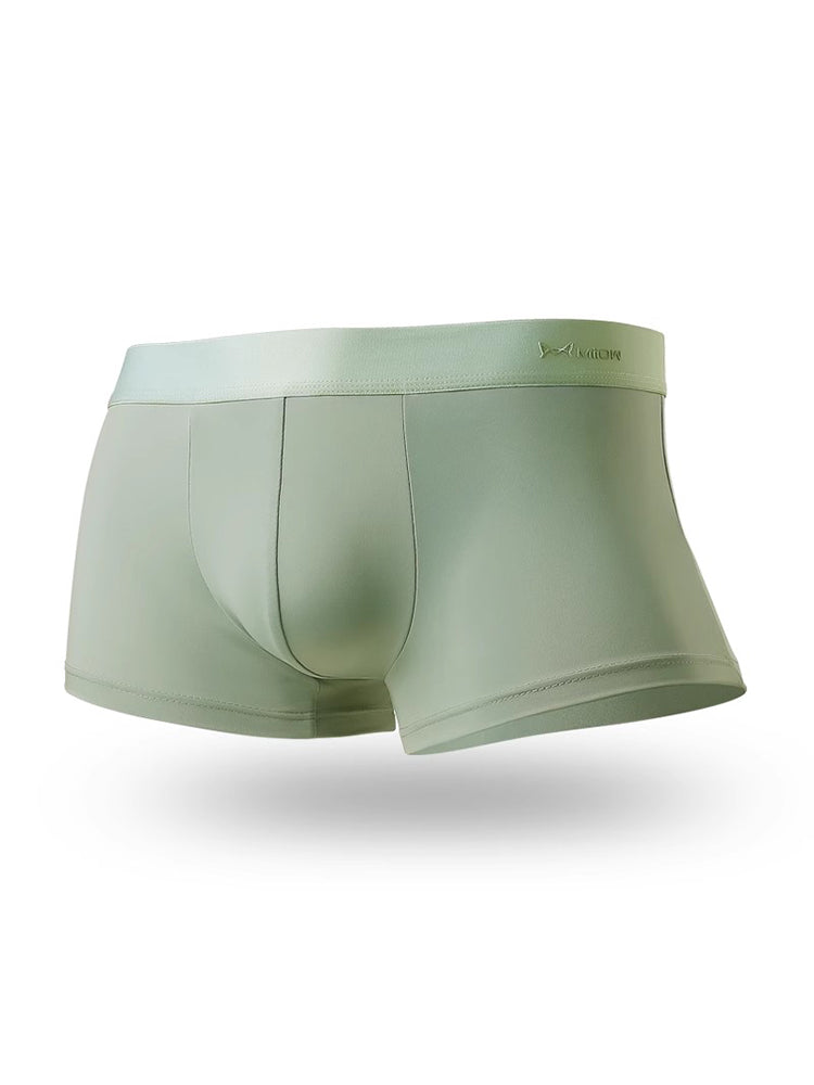 3 Pack Men's Ultra-thin Ice Silk Seamless Solid Trunks