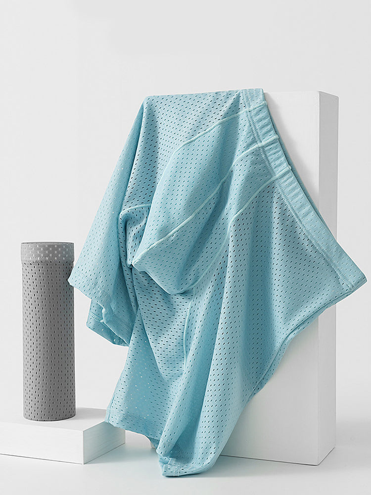 2 Pack Men's Mesh Transparent Sports Fitness Loose Boxer Briefs