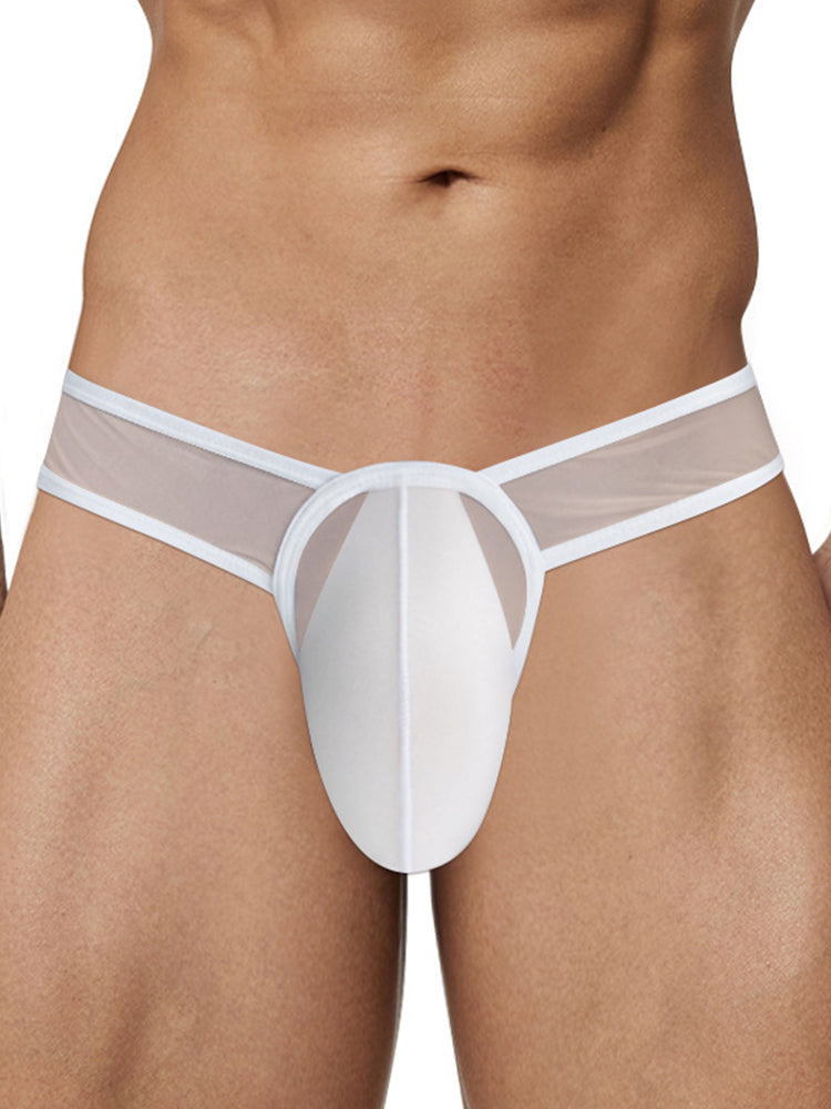 2 Pack Men's Sexy See-Through Triangle Y-Shaped Sleep Briefs