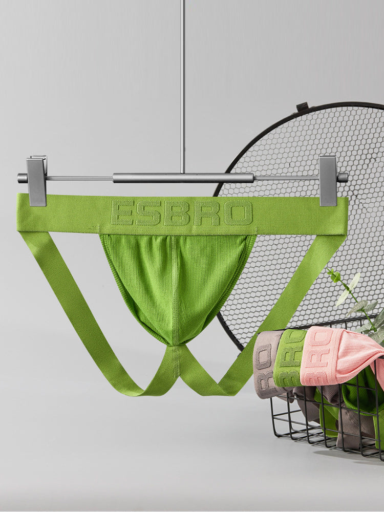 2 Pack Men's Ribbed U-Pouch Sexy Jockstrap