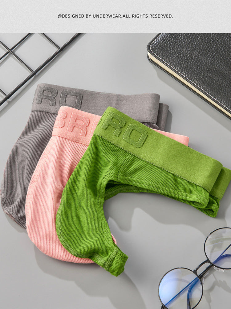 2 Pack Men's Ribbed Butt-Lifting U-Pouch Sexy Thong