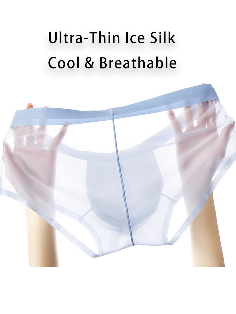 2 Pack Men's Ultra-Thin Breathable Antibacterial Crotch Briefs