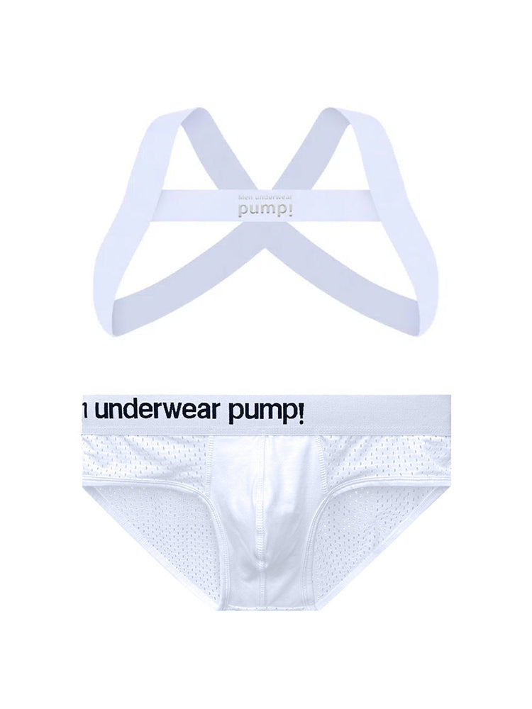 Men's Sporty Cut Anti-Chafing Stretch Fit Shoulder Strap & Underwear