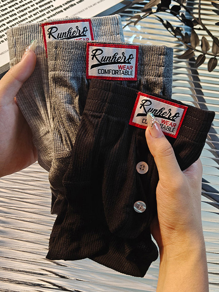 2 Pack Men's Premium Comfortable Fabric Low-Rise U-Shaped Button Fly Briefs