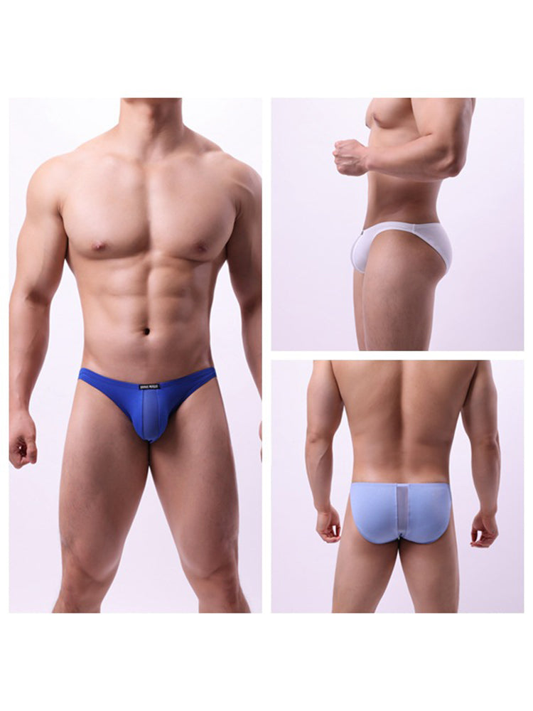 2 Pack Men's Solid Sexy Low-Rise Briefs