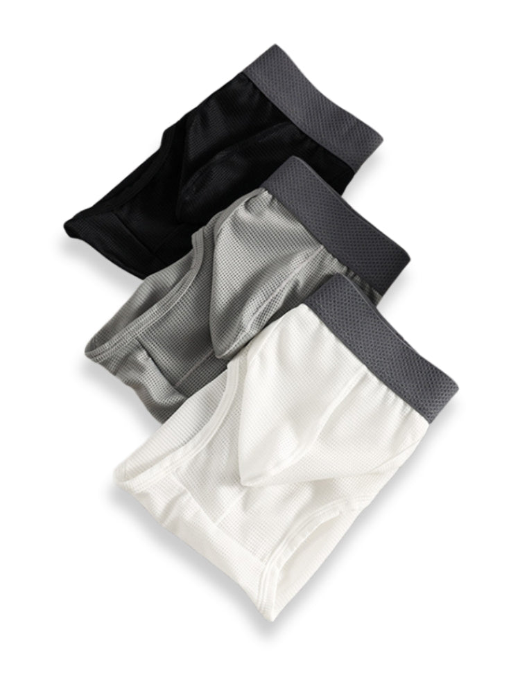 3 Pack Men's Low-Rise Mesh Briefs with Breathable Support & Convenience Fly