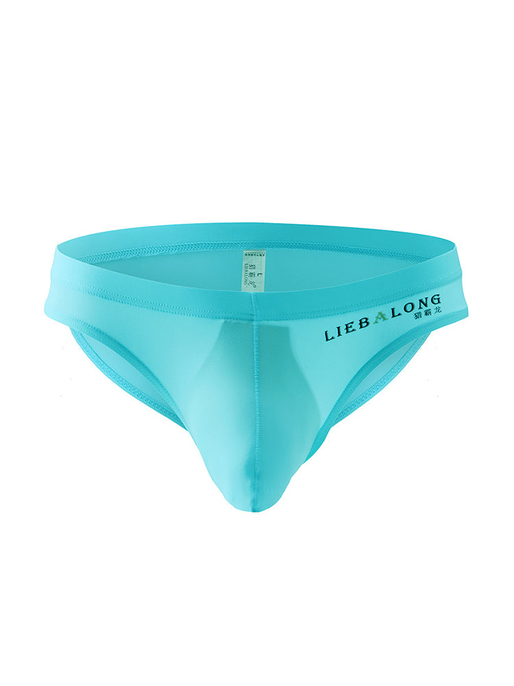 3 Packs of Men's Ice Silk Seamless Convex Pouch Briefs