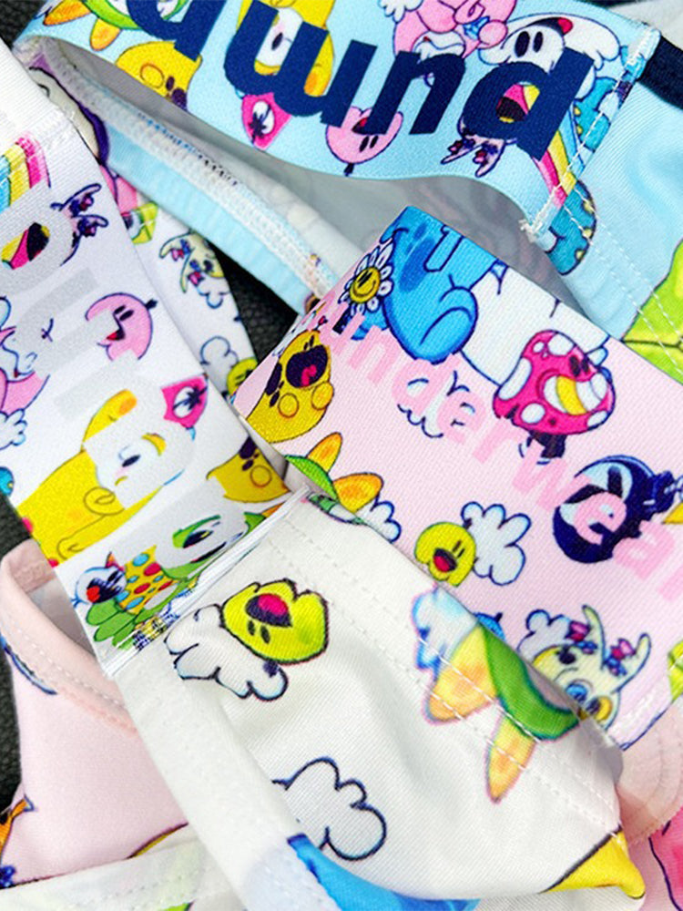 2 Pack Men's Cartoon High-Cut Breathable Bikini