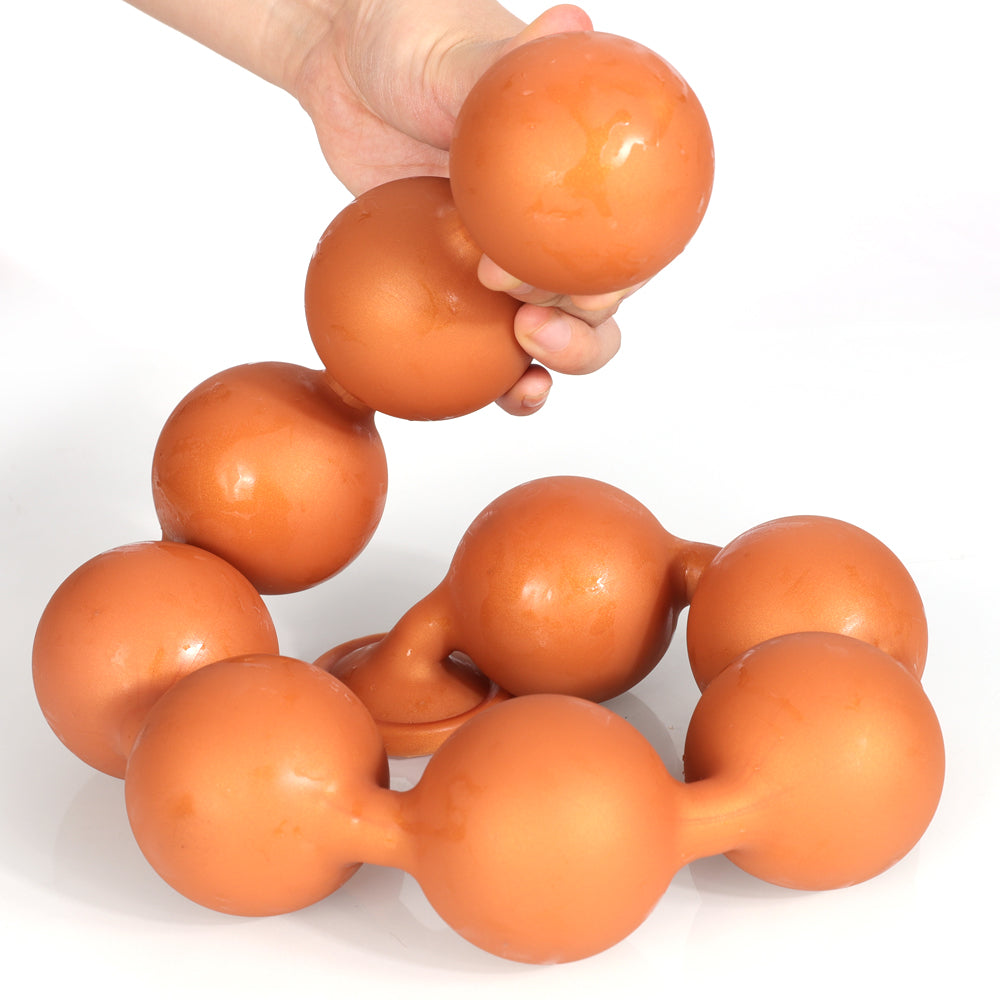 Lina - 9 Anal Beads - Huge Silicone Anal Balls
