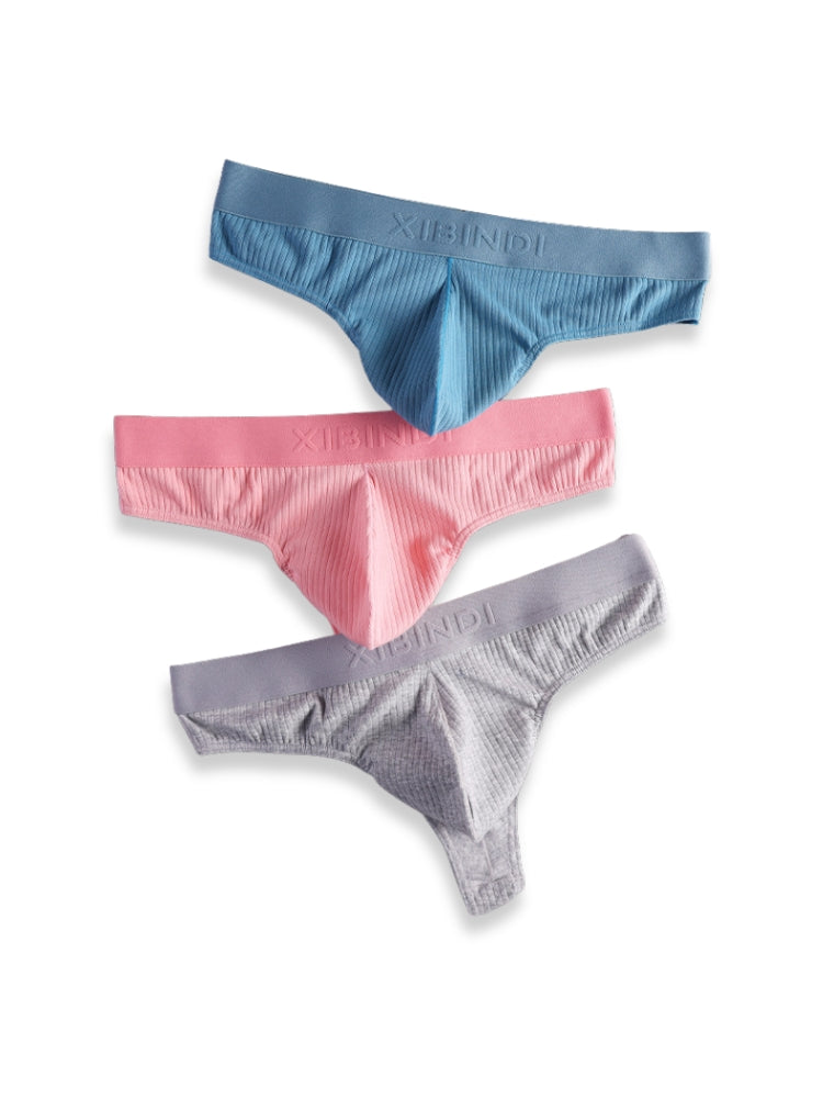 4-Pack Men's Ultra-Soft Cotton Mid-Rise Stay-Put Fit Seamless Thong