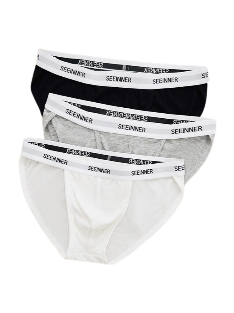 3 Pack Men's Sporty Cut Comfy Waistband Moisture-Wicking Briefs