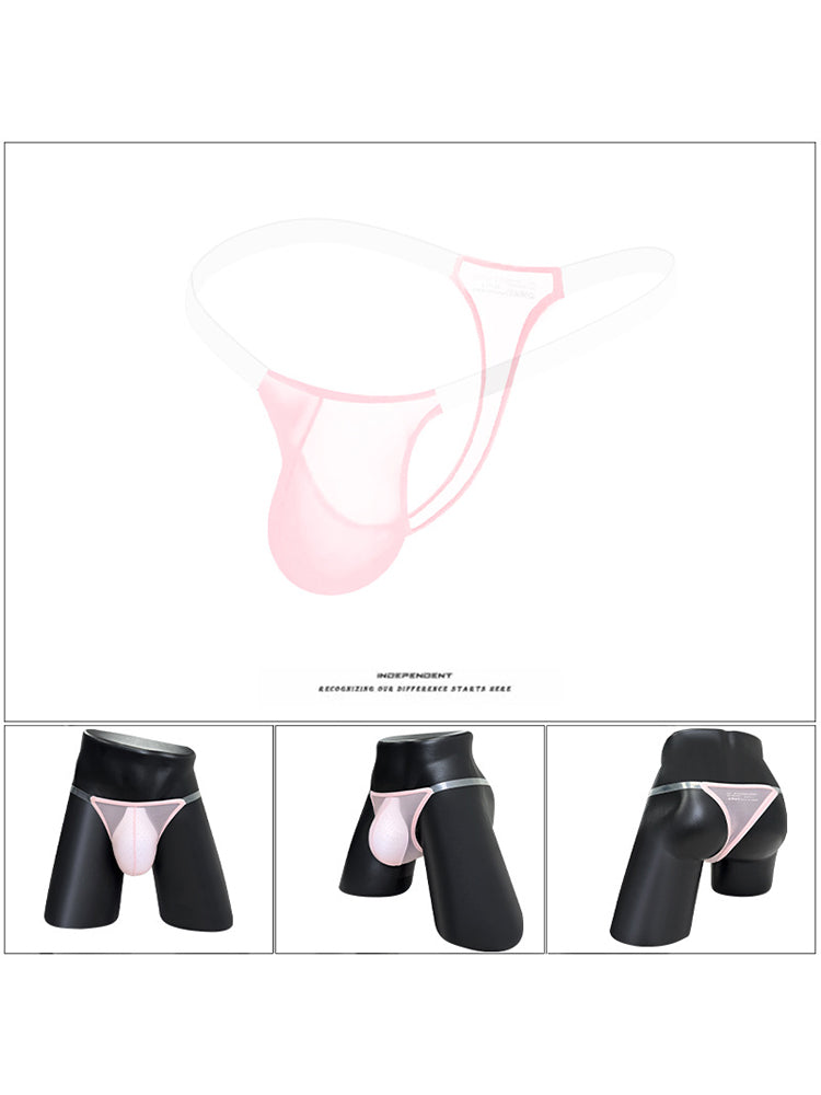 2 Pack Men's Sexy Seamless Semi-Transparent Thong & Strings