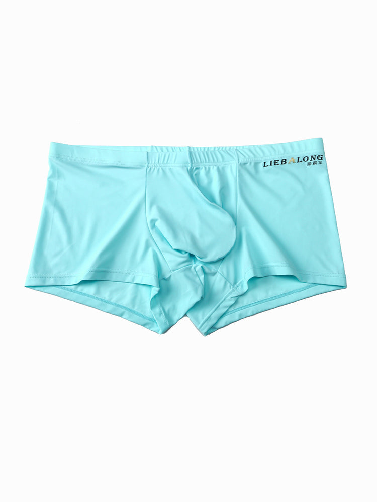 3 Pack Men's Breathable Ice Silk Double-Layered Big Pouch Sexy Boxer Briefs